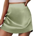 thumbnail image 1 of XIAOCHA Women's Mini A Line Skirt Skirt High Waist Zipper Satin Ribbon Lined Skirt Skirt, 1 of 8