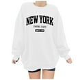 thumbnail image 1 of XIAOCHA Women's "New York" Letter Sweatshirt Loose Fit Crew Neck Pullover Top Casual Trendy Streetwear Sweatshirts, 1 of 3