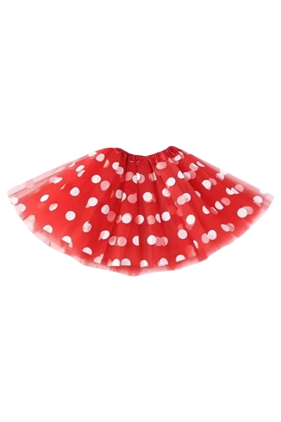 Women's Polka Dot Tutu Skirt Tulle Layered Elastic Waist Fluffy Party Dance Wear