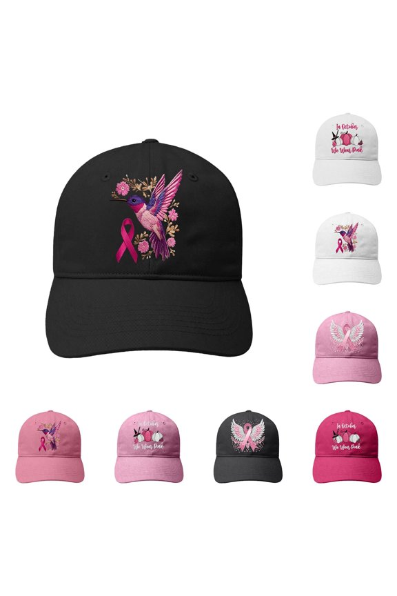 Women's Printed Awareness Baseball Cap Adjustable Outdoor Rally Dad Hat Casual Trucker Hat,Black