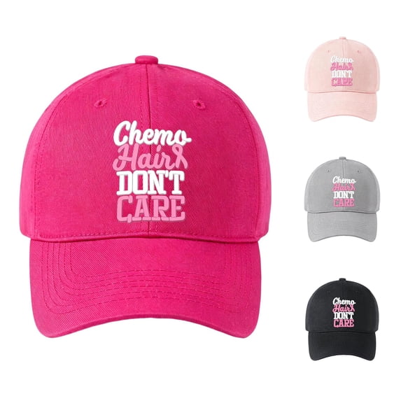 XIAOCHA Women's Printed Cancer Awareness Baseball Cap Adjustable Outdoor Dad Hat Rally Trucker Hat,Hot Pink