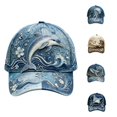thumbnail image 1 of XIAOCHA Women's Printed Rhinestone Baseball Cap Breathable Outdoor Party Dad Hat Casual Trucker Hat,Blue, 1 of 4