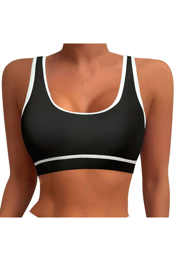 Women's Racerback Swim Top with Padded Sports Bra Bikini Crop Tops for Beachwear and Bathing Suits