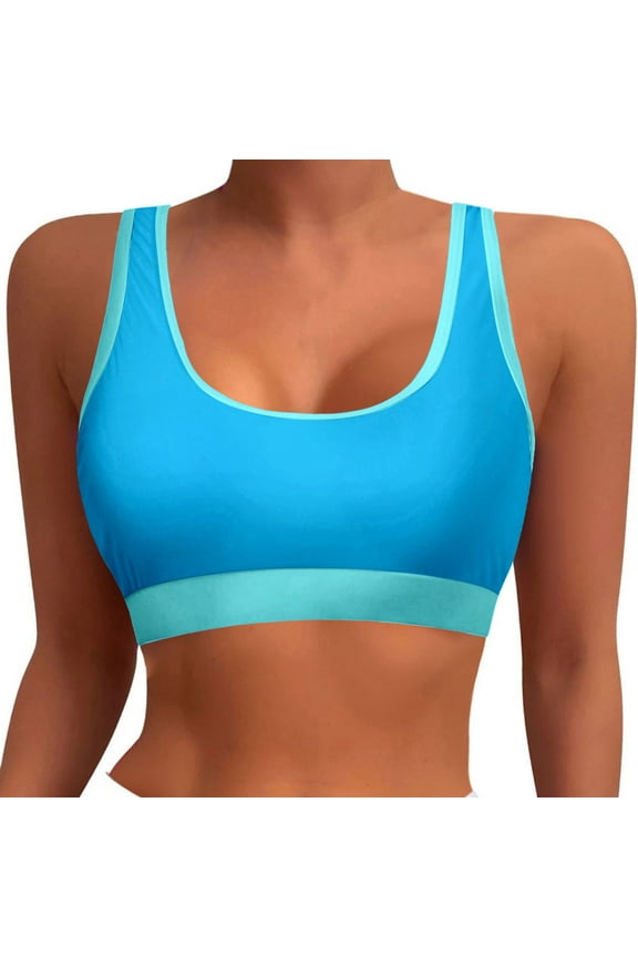 Women's Racerback Swim Top with Padded Sports Bra Bikini Crop Tops for Beachwear and Bathing Suits