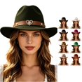 thumbnail image 1 of XIAOCHA Women's Rhinestone Embellished Wool Cowboy Hat Cattleman Rodeo Wide Brim Western Hat,Army Green, 1 of 4
