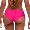 thumbnail image 1 of XIAOCHA Women's Ruched Back Side Tie Swim Brief Adjustable Solid Beach Pool Bikini Bottom, 1 of 4