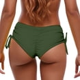 thumbnail image 1 of XIAOCHA Women's Ruched Back Side Tie Swim Brief Adjustable Solid Beach Pool Bikini Bottom, 1 of 4