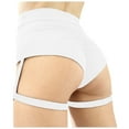 thumbnail image 1 of XIAOCHA Women's Ruched Thigh Strap Booty Shorts Slim Fit Short Length High Waisted Rave Bottoms Stretchy Sexy Club Shorts, 1 of 4