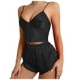 thumbnail image 1 of XIAOCHA Women's Satin Cropped Cami Pajama Set Loose Sleeveless Sleepwear Soft Elegant Sleep Pajamas Set, 1 of 6