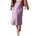 thumbnail image 1 of XIAOCHA Women's Satin Skirt High Waisted Midi Skirt Silky Elegant office Skirts, 1 of 5