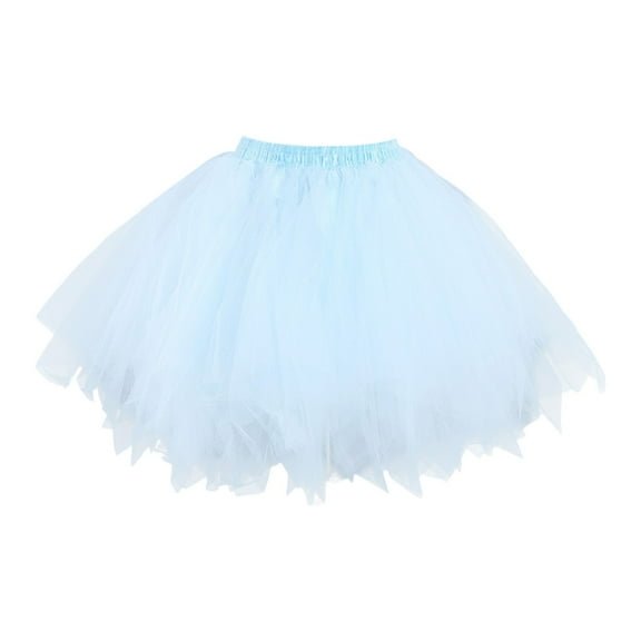 XIAOCHA Women's Soft Tulle Mini Skirt High Waist Elastic Waist Fluffy Layered Skirt Party Casual Daily Fashion Wear