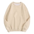 thumbnail image 1 of XIAOCHA Women's Solid Color Crew Neck Sweatshirt Drop Shoulder Lightweight Sweatshirts Everyday Casual Pullover Tops, 1 of 2