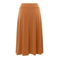 thumbnail image 1 of XIAOCHA Women's Solid Lightweight Flare Midi Pull On Closure Skirt S XXL Plus Size, 1 of 5