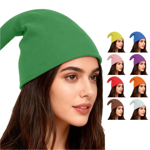 XIAOCHA Women's Solid Pointed Elf Hat Soft Fleece Fabric Slip On Close Fitting Cap