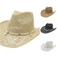 thumbnail image 1 of XIAOCHA Women's Sparkly Cowboy Hat Shapeable Brim Rodeo Beach Sun Hat,Beige, 1 of 8