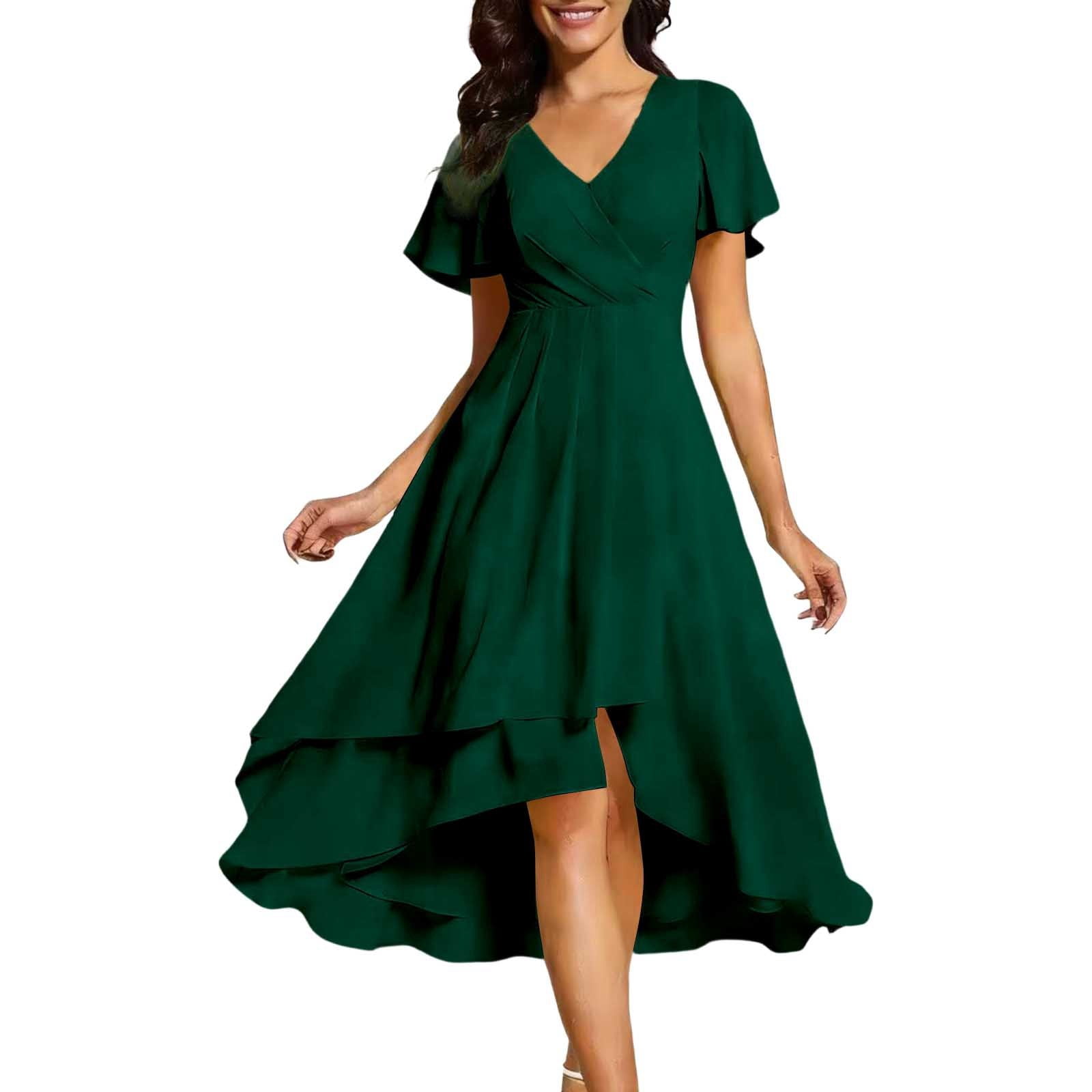 summer evening midi dresses Njagoc3 Womens Strapless A - Line Midi Dress, Solid Color for Summer Evening  & Party Events