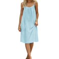 thumbnail image 1 of XIAOCHA Women's Tie-Back Midi Dress Spaghetti-Strap Low-Back Summer Vacation Slip Tunic Gown, 1 of 7