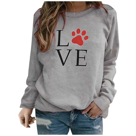 XIAOCHA Women's Trendy Long Sleeve Printed Sweater Shirt Loose Casual Blouse Top for Everyday Wear