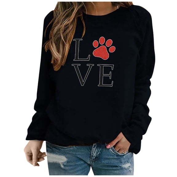 XIAOCHA Women's Trendy Long Sleeve Printed Sweater Shirt Loose Casual Blouse Top for Everyday Wear