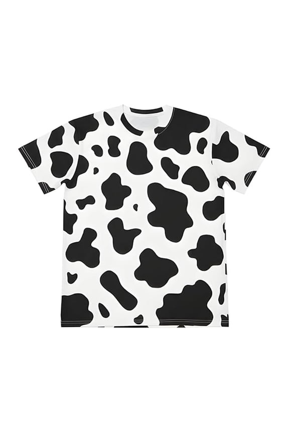 Women's Trendy T Shirt Classic Cow Print Short Sleeve Tee Soft Casual Everyday Top