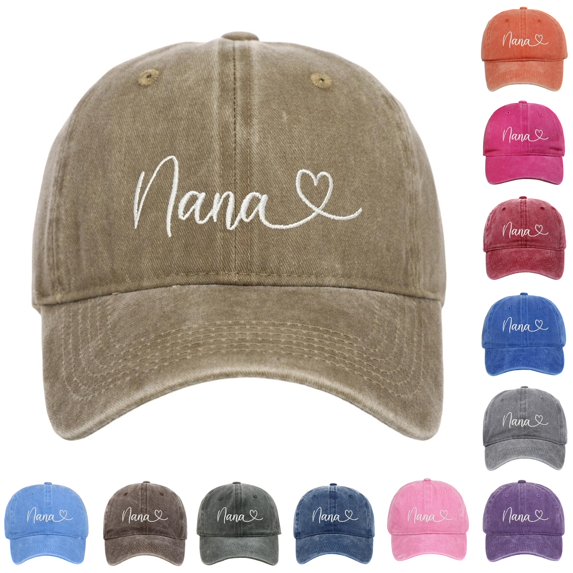 XIAOCHA Women's Vintage Washed Embroidered Baseball Cap Adjustable Hat Band Outdoor Party Dad Hat,Khaki