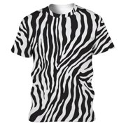 XIAOCHA Womens Zebra Pattern Graphic Tee Crew Neck Animal Print T Shirt Breathable Trendy Night Out Top