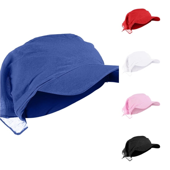 XIAOCHA Womens Breathable Cap‑Scarf Headwrap Brimmed Design for Outdoor Travel Headcovers,Blue