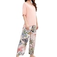 thumbnail image 1 of XIAOCHA Womens Butterfly Print Pajama Set Loose Short Sleeve Crew Neck Sleepwear Soft Playful Sleep Pajamas Set, 1 of 5