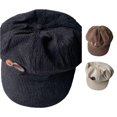 thumbnail image 1 of XIAOCHA Womens Button Accent Newsboy Cap Solid Relaxed Fit Newsboy Caps Urban Outing Newsboy Hat,Black, 1 of 5