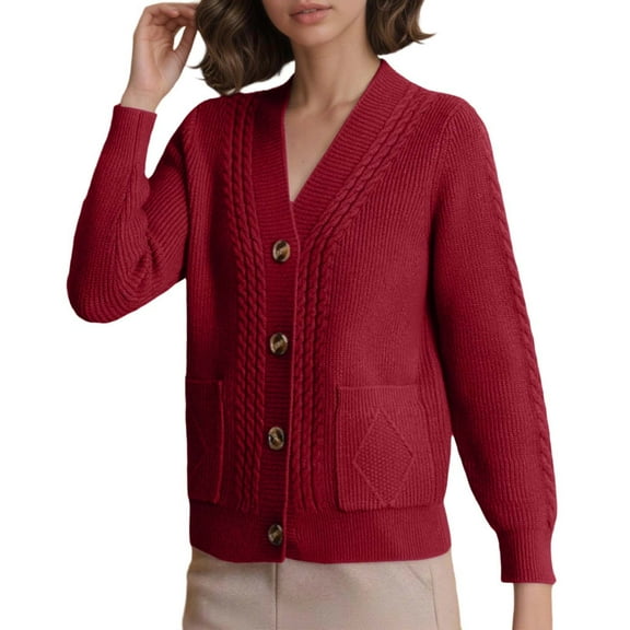 XIAOCHA Womens Cardigan Long Sleeve Open Front Knit Cardigan Sweater Casual Loose Fit Cozy Soft Yarn Pullover Outwear Fall Winter Season