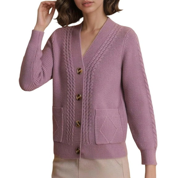 XIAOCHA Womens Cardigan Long Sleeve Open Front Knit Cardigan Sweater Casual Loose Fit Cozy Soft Yarn Pullover Outwear Fall Winter Season