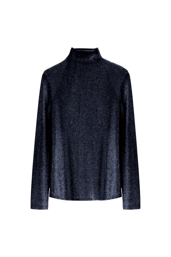 Womens Chenille Turtleneck Top Long Sleeve Stand Collar Pullover Blouse Cozy Luxe Winter Tops