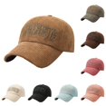 thumbnail image 1 of XIAOCHA Womens Corduroy Embroidered Baseball Cap Adjustable Hat Bands Outdoor Baseball Hats,Coffee, 1 of 6