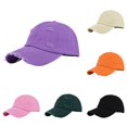 thumbnail image 1 of XIAOCHA Womens Distressed Ripped Baseball Cap Adjustable Hat Band Outdoor Dad Hat,Purple, 1 of 4