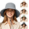 thumbnail image 1 of XIAOCHA Womens Drawcord‑Adjust Boonie Hat Solid Sun Hat Outdoor Wide‑Brim Hat,Grey, 1 of 8