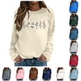 thumbnail image 1 of XIAOCHA Womens Floral Graphic Crew Neck Sweatshirt Curved Hem Everyday Pullover Top, 1 of 4