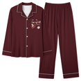 thumbnail image 1 of XIAOCHA Womens Floral Pocket Pajama Set Loose Long Sleeve Notched Collar Sleepwear Soft Cozy Sleep Pajamas Set, 1 of 2