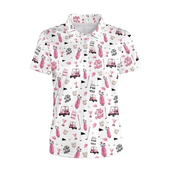 XIAOCHA Womens Golf Short Sleeve Polo Shirt Golf Equipment Print Sport Outfit Athletic