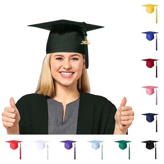 XIAOCHA Womens Graduation Mortar Board Cap Tassel Accessory Party Academic Hat,Dark Green