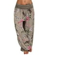 thumbnail image 1 of XIAOCHA Womens Harem Pants Flowy Printed Wide Leg Harem Pants Boho Style High-Waisted Loose Fit Casual Trousers Vacation Beach, 1 of 4