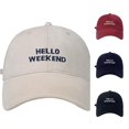 thumbnail image 1 of XIAOCHA Womens Hello Weekend Embroidered Dad Hat Adjustable Hat Band Farm Baseball Cap,Beige, 1 of 3