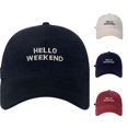 thumbnail image 1 of XIAOCHA Womens Hello Weekend Embroidered Dad Hat Adjustable Hat Band Farm Baseball Cap,Black, 1 of 3
