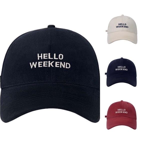 XIAOCHA Womens Hello Weekend Embroidered Dad Hat Adjustable Hat Band Farm Baseball Cap,Black