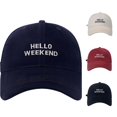 thumbnail image 1 of XIAOCHA Womens Hello Weekend Embroidered Dad Hat Adjustable Hat Band Farm Baseball Cap,Navy, 1 of 3