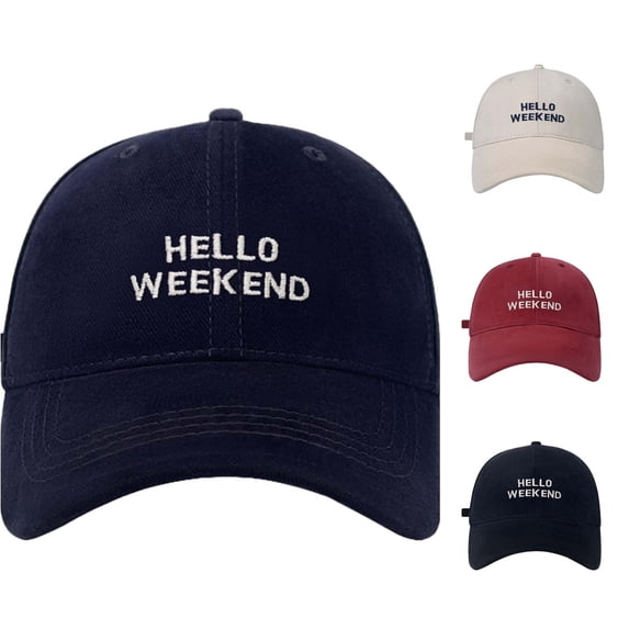 XIAOCHA Womens Hello Weekend Embroidered Dad Hat Adjustable Hat Band Farm Baseball Cap,Navy