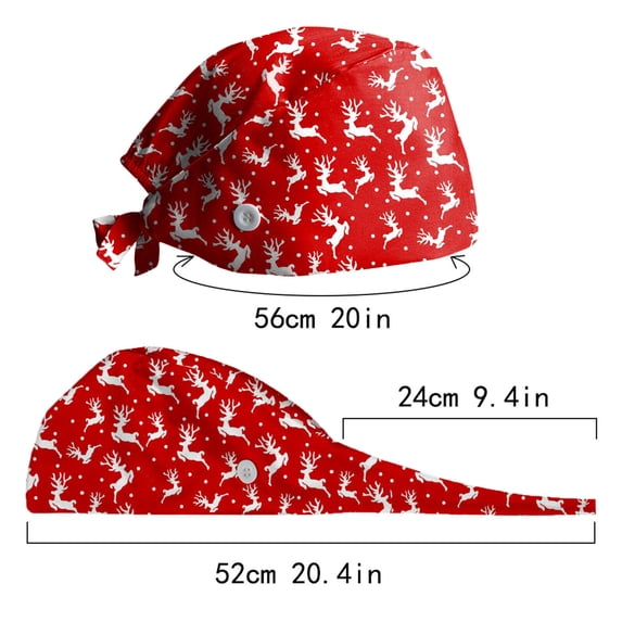 XIAOCHA Womens Holiday‑Floral Scrub Cap Breathable Work Head Wrap,B