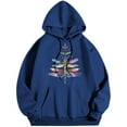thumbnail image 1 of XIAOCHA Womens Hoodies Dragonfly Printed Kangaroo Pocket Drawsting Hoodies Sweatshirt Loose Fit Long Sleeves Oversized Pullover Hoode Daily Wear, 1 of 2