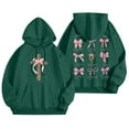 thumbnail image 1 of XIAOCHA Womens Hoodies Long Sleeve Cross Pink Bows Print Hooded Sweatshirts Loose Fit Kangaroo Pocket Drawstring Pullover Hooded, 1 of 7