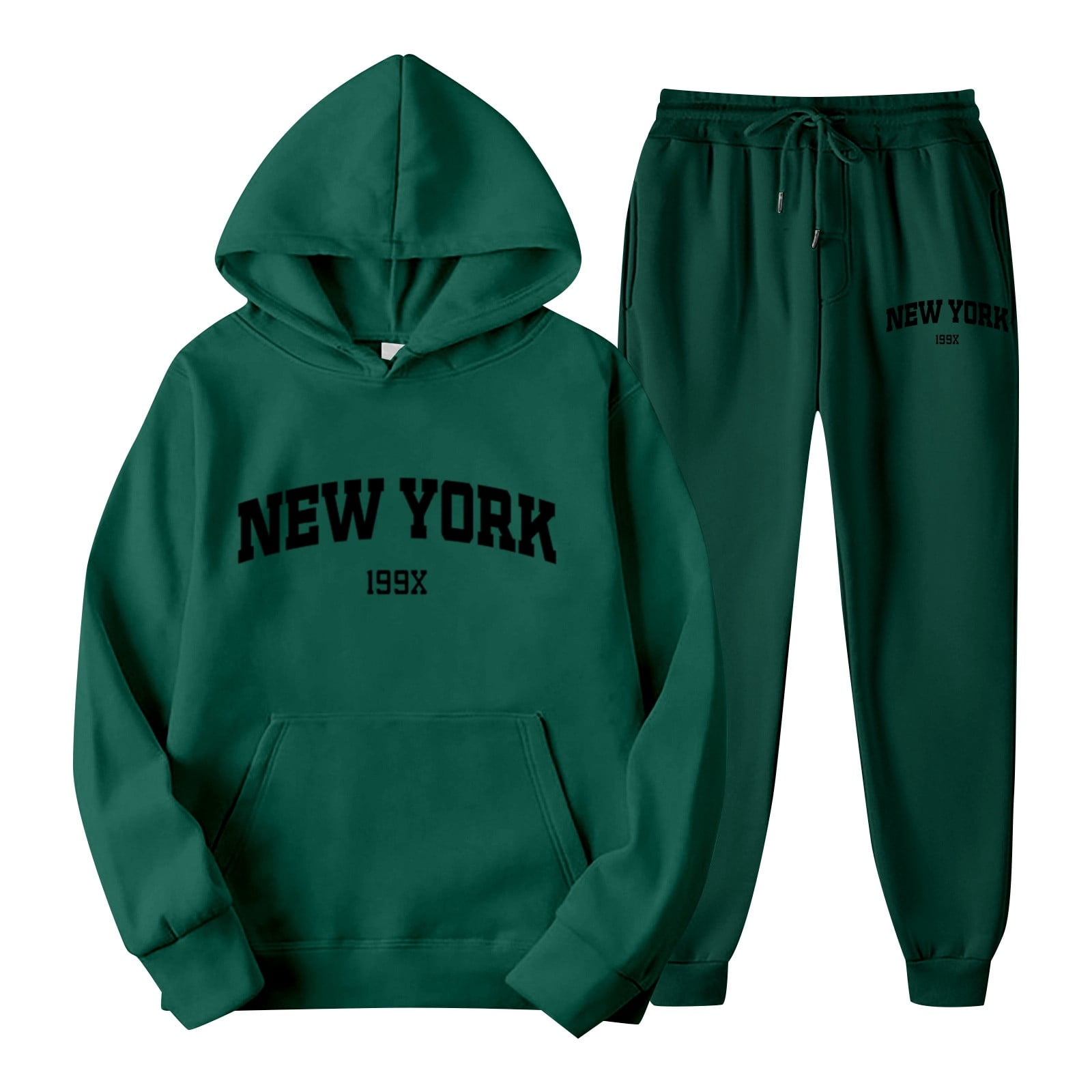 XIAOCHA Womens Hoodies Long Sleeve Letter Print Drawstring Hooded Sweatshirts Solid Color Loose Fit Kangaroo Pocket Vintage Hooded