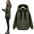 thumbnail image 1 of XIAOCHA Womens Hoodies Side Zippers Long Sleeve Solid Color Hooded Sweatshirt Loose Fit Trendy Drawstring Sport Hoodeie Top Streetwear Green, 1 of 5